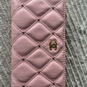 Luxury INSPIRED Pink Quilted Zip Wallet with Gold Hardware